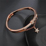 Arihant Rose Gold Plated Star inspired Stone Studded Korean Bracelet For Women and Girls