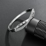 Arihant Silver Plated Roman Numbers engraved Stone Studded Korean Bracelet For Women and Girls