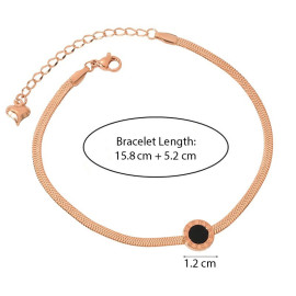 Arihant Rose Gold Plated Stainless Steel Roman Numerals Flat Chain Contemporary