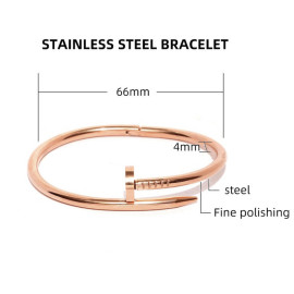 Arihant Rose Gold Plated Stainless Steel Anti Tarnish Nail Bracelet