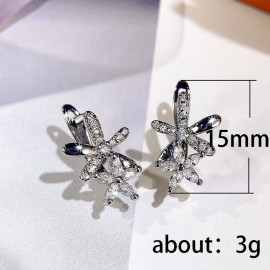 Arihant Silver Plated American Diamond Studded Dual Star Shaped Earrings