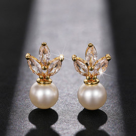 Arihant Gold Plated American Diamond Studded Korean Earrings