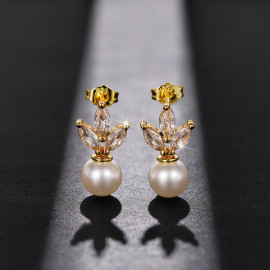 Arihant Gold Plated American Diamond Studded Korean Earrings