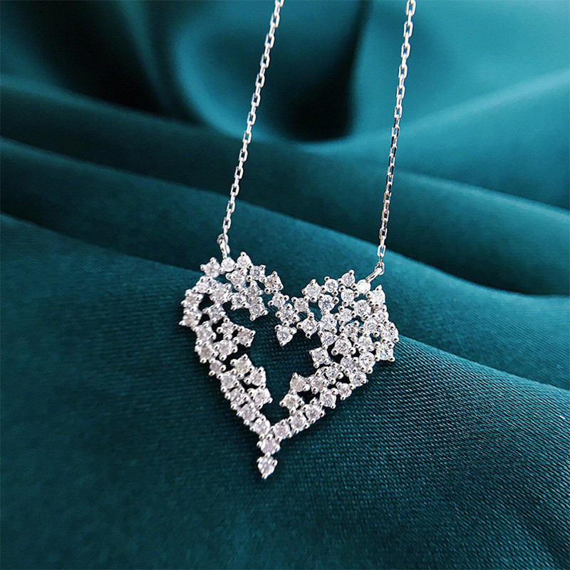 Arihant Silver Plated American Diamond Studded Heart Themed Pendant