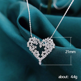 Arihant Silver Plated American Diamond Studded Heart Themed Pendant