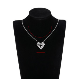 Arihant Silver Plated American Diamond Studded Heart Themed Pendant