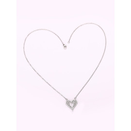 Arihant Silver Plated American Diamond Studded Heart Themed Pendant