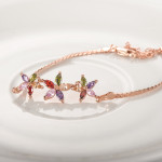 Arihant Rose Plated Multicolour CZ Bracelet 3006