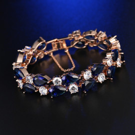 Arihant Rose Plated Blue CZ Bracelet 3014