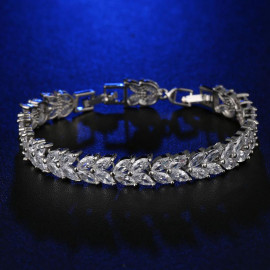 Arihant Platinum Gold Plated American Diamond Single Strand Bracelet 3022