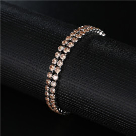 Arihant Platinum Plated Cubic Zirconia Double Strand Fashion Bracelet 3052