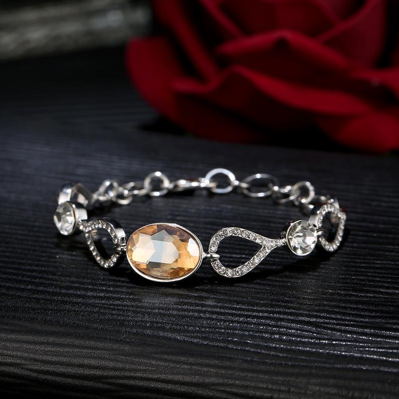 Arihant Platinum Plated Beige American Diamond Fashion Bracelet 3166