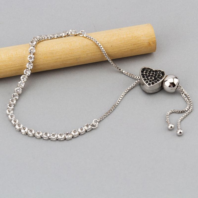 Arihant Black Silver-Plated Stone-Studded Bracelet 3290