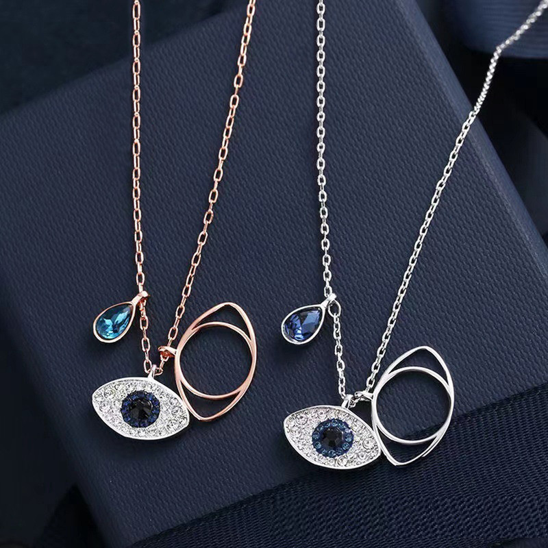 Arihant Stainless Steel Rose Gold Plated & Silver Plated American Diamond Studded Evil Eye Pendant