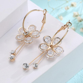 Crystal Elements Floral Drop Earrings 1597