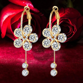 Crystal Elements Floral Drop Earrings 1597