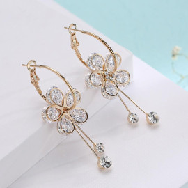 Crystal Elements Floral Drop Earrings 1597