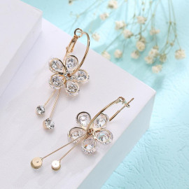 Crystal Elements Floral Drop Earrings 1597