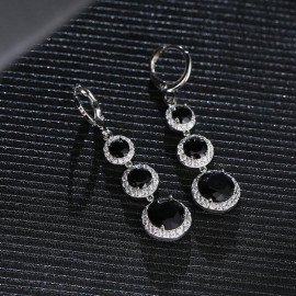 Arihant Platinum Plated American Diamond Drop Earrings 2291