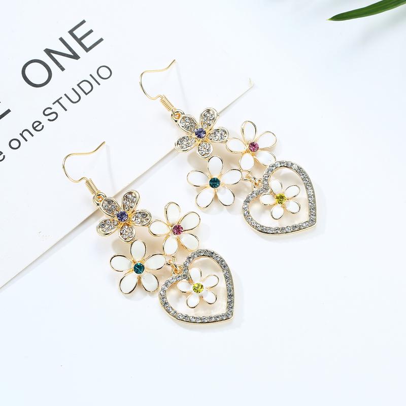 Arihant Crystal Elements Floral Drop Earrings 2305