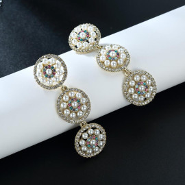 Arihant Crystal Elements Circle of Life Multicolour Pearl Drop Earrings 2306