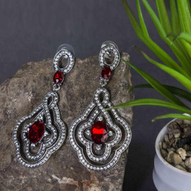 Arihant Crystal Elements Platinum Plated Drop Earrings 2345