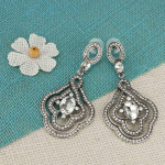 Arihant Crystal Elements Platinum Plated Drop Earrings 2347