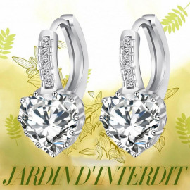 Arihant Platinum Plated Heart Shape Crystal Clip-On Earrings 2414