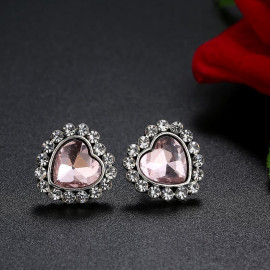 Arihant Platinum Plated Crystal Elements Heart shaped Earrings 2573