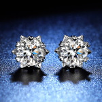 Arihant Silver Plated American Diamond Studded Star Shaped Solitaire Stud Earrings