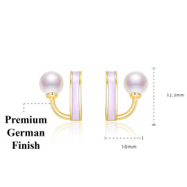 Arihant Gold Plated Freshwater Pearl Studded Retro Stud Earrings