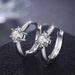 Arihant Silver Plated American Diamond Studded Contemporary Korean Stud Earrings