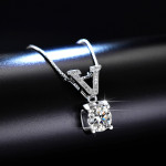 Arihant Silver Plated Crystal Studded V Shape Circular Solitaire Pendant