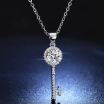 Arihant Silver Plated Crystal Studded Key Themed Anti Tarnish Pendant