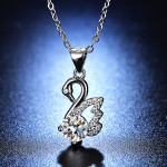 Arihant Silver Plated Crystal Studded Swan inspired Anti Tarnish Pendant