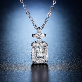 Arihant Silver Plated Crystal Studded Geometrical Anti Tarnish Solitaire Pendant