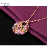 Rose Gold Plated Multicolour Cubic Zirconia Pendant 2001