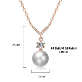 Arihant Rose Gold Plated American Diamond Studded Contemporary Korean Pendant