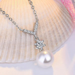 Arihant Silver Plated American Diamond Studded Contemporary Korean Pendant