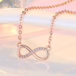 Arihant Rose Gold Plated American Diamond Studded Infinity Shape Korean Pendant