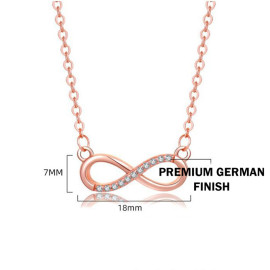 Arihant Rose Gold Plated American Diamond Studded Infinity Shape Korean Pendant