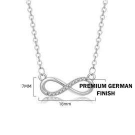 Arihant Silver Plated American Diamond Studded Infinity Shape Korean Pendant