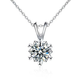 Arihant Silver Plated American Diamond Studded Rown Contemporary Pendant