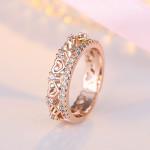 Arihant Rose Gold Plated American Diamond Studded Hearts inspired Contemporary Finger Ring