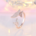 Arihant Rose Gold Plated American Diamond Studded Butterfly Shape Contemporary Finger Ring