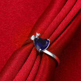 Arihant Romantic Heart Crystal Silver Plated Splendid Ring For Women/Girls 5165