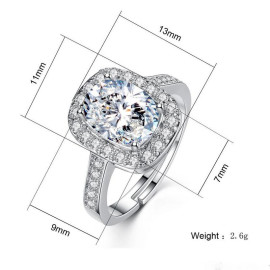 Arihant Exquisite Crystal Silver Plated Marvelous Adjustable Rings For Women/Girls 5177