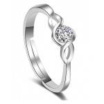 Arihant Delicate American Diamond Silver Plated Elegant Adjustable Ring For Women/Girls 5181