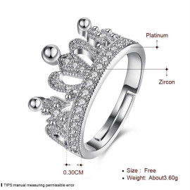 Arihant Amazing Zircon Crown Silver Plated Swanky Adjustable Ring For Women/Girls 5183