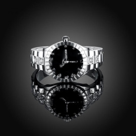 Arihant Exclusive Watch Design Silver Plated Adjustable Ring Jewellery For Women